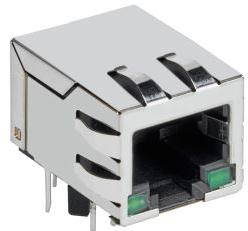 Bel Fuse-2250027-1 Steckverbinder, Telefon und Telekommunikation Conn RJ-45 F 8 POS 1.27mm Solder RA Thru-Hole 14 Terminal 1 Port