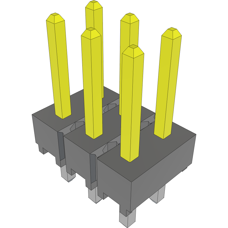 Samtec-HTSW-103-07-LM-D Connector Headers and PCB Receptacles Conn Unshrouded Header HDR 6 POS 2.54mm Solder ST Top Entry Thru-Hole Bulk