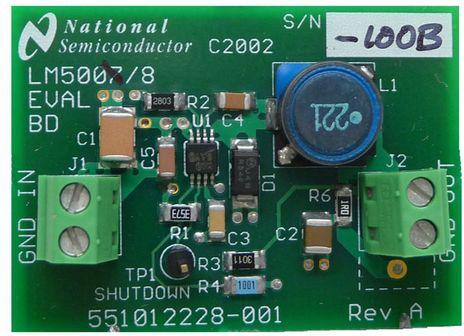 Texas Instruments-LM5008EVAL/NOPB Cartes et kits de développement de gestion de la puissance LM5008 DC to DC Converter and Switching Regulator Chip 10V Output Evaluation Board