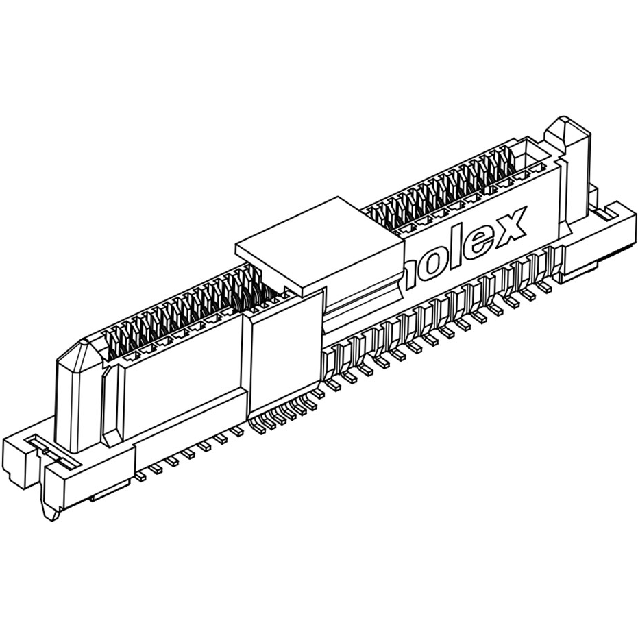 Molex-2079721004 Steckverbinder, SCSI SAS-4/PCIe-4 Receptacle, Vertical, Surface Mount