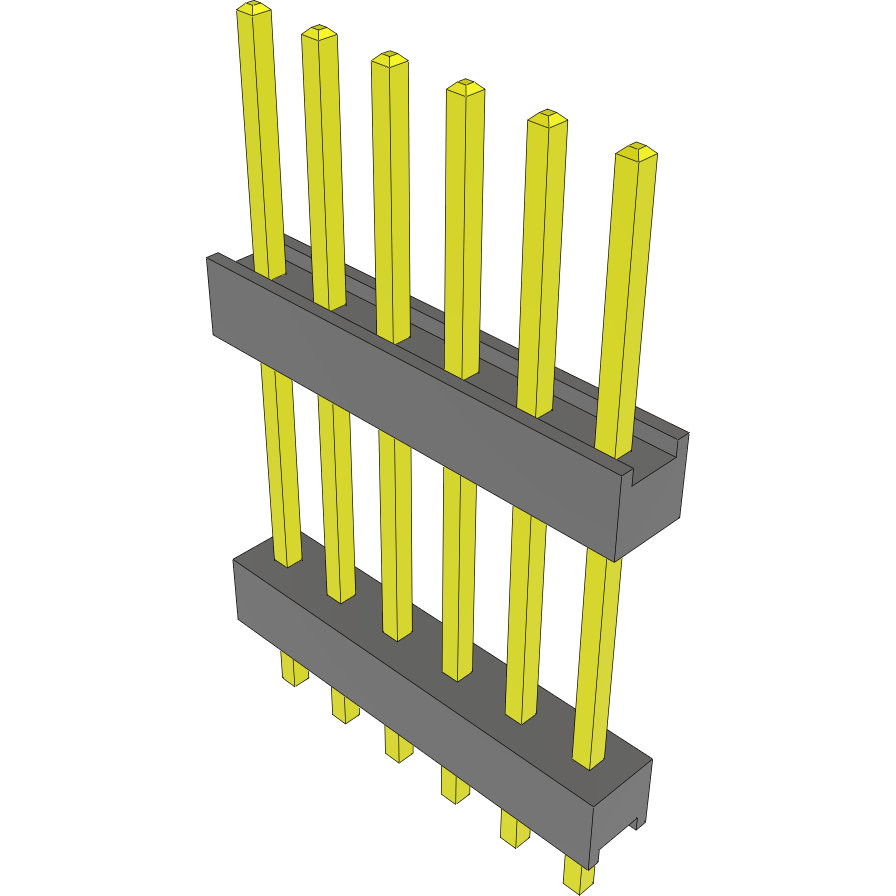 Samtec-DW-06-11-T-S-530 Cabezales del conector y receptáculos PCB Conn Board Stacker HDR 6 POS 2.54mm Solder ST Top Entry Thru-Hole Bulk