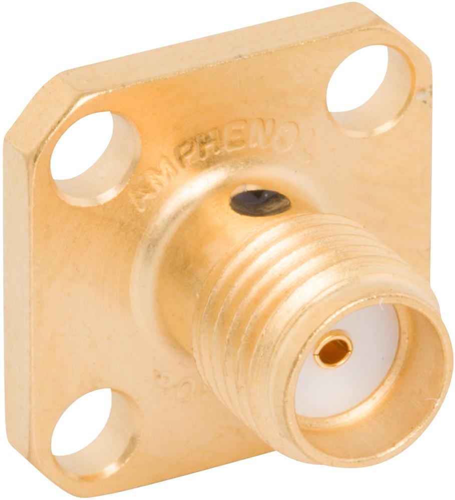 Amphenol RF-901-9215 Connector RF Conn SMA 0Hz to 18GHz 50Ohm Solder Cup ST Flange Mount RCP Gold Over Nickel