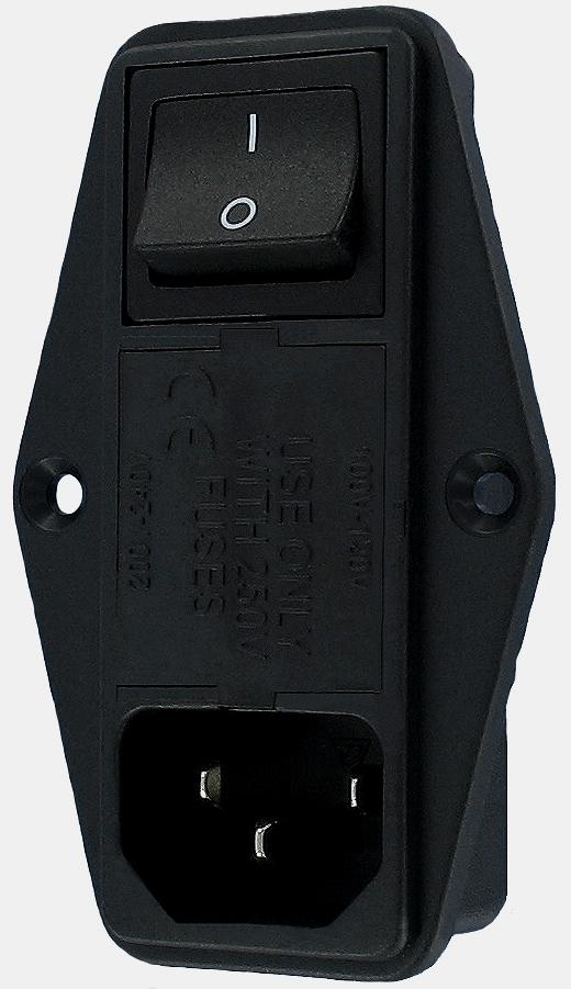 Qualtek Electronics-764-00/003 电源接入模块 Power Entry Module Unfiltered M 3 POS 250VAC 10A Fuse/Switch ST 1 Port