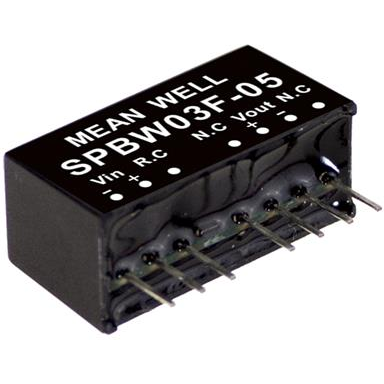 MEAN WELL-SPBW03F-15 DC to DC Converter and Switching Regulator Module Module DC-DC 24VIN 1-OUT 15V 0.2A 3W 7-Pin SIP Module Tube