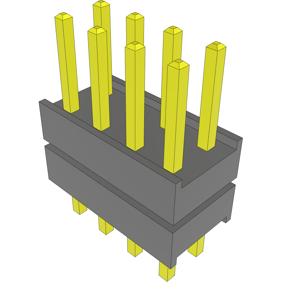 Samtec-DW-04-08-L-D-220 Embases de raccordement et réceptacles PCB Conn Board Stacker HDR 8 POS 2.54mm Solder ST Top Entry Thru-Hole Bulk
