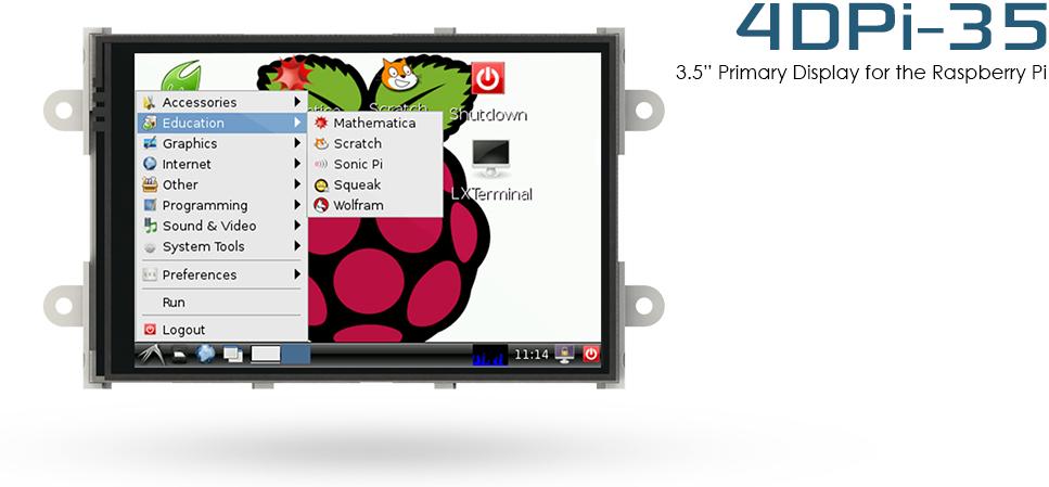 4D Systems-4DPI-35-II TFT Modules 3.5", 320x480 pixel,Primary Display for the Raspberry Pi