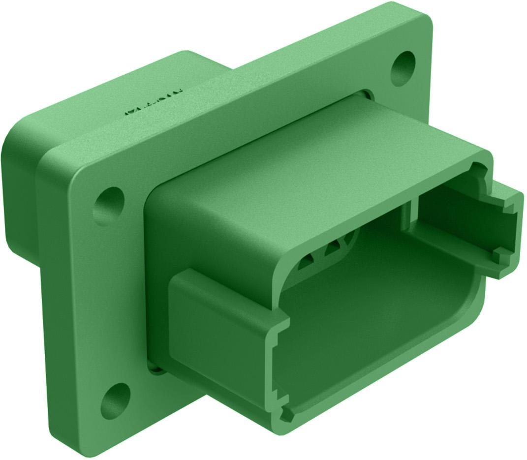 Amphenol-AT04-12PC-L012 Connector Discrete Wire Housing Conn Housing RCP 12 POS Crimp ST Flange Mount Green Box