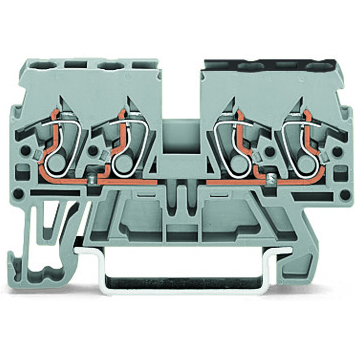 WAGO-870-826 Steckverbinder, Klemmenblöcke Double Potential Terminal Block, 2.5 mm2, side and center marking, for DIN- rail 35 x 15 and 35 x 7.5, Cage Clamp