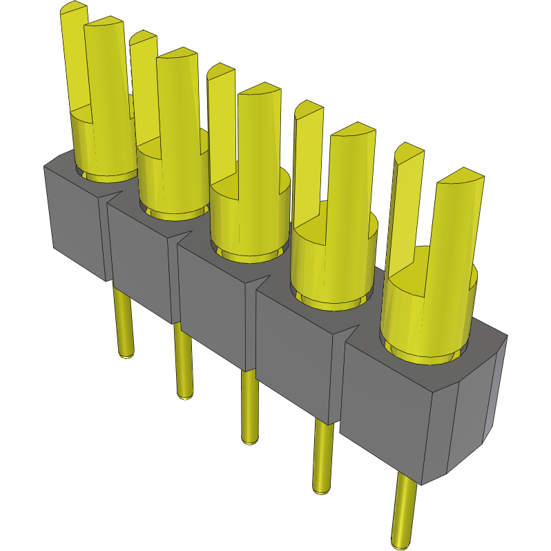 Samtec-TS-105-G-C Cabezales del conector y receptáculos PCB Conn Unshrouded Header HDR 5 POS 2.54mm Solder ST Top Entry Thru-Hole Tube