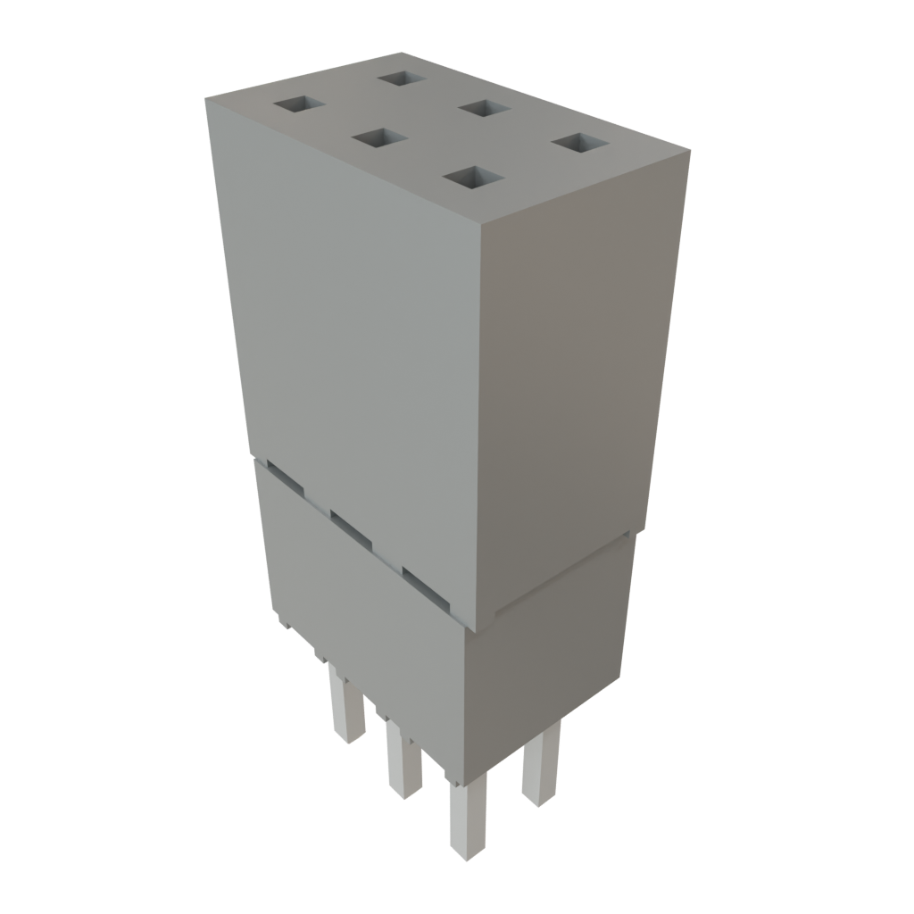 Samtec-ESQ-103-48-L-D Connector Headers and PCB Receptacles Conn Elevated Socket SKT 6 POS 2.54mm Solder ST Top Entry Thru-Hole Bulk