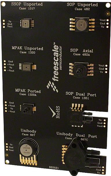 NXP Semiconductors-KITMPXSHOWEVK Sensor Development Boards and Kits MPX5050D/MPXH6115A/MPX5700/MPXV7002/MPXx2010/MPXx2102 Board Mount Pressure/Industrial Pressure Sensor Evaluation Board