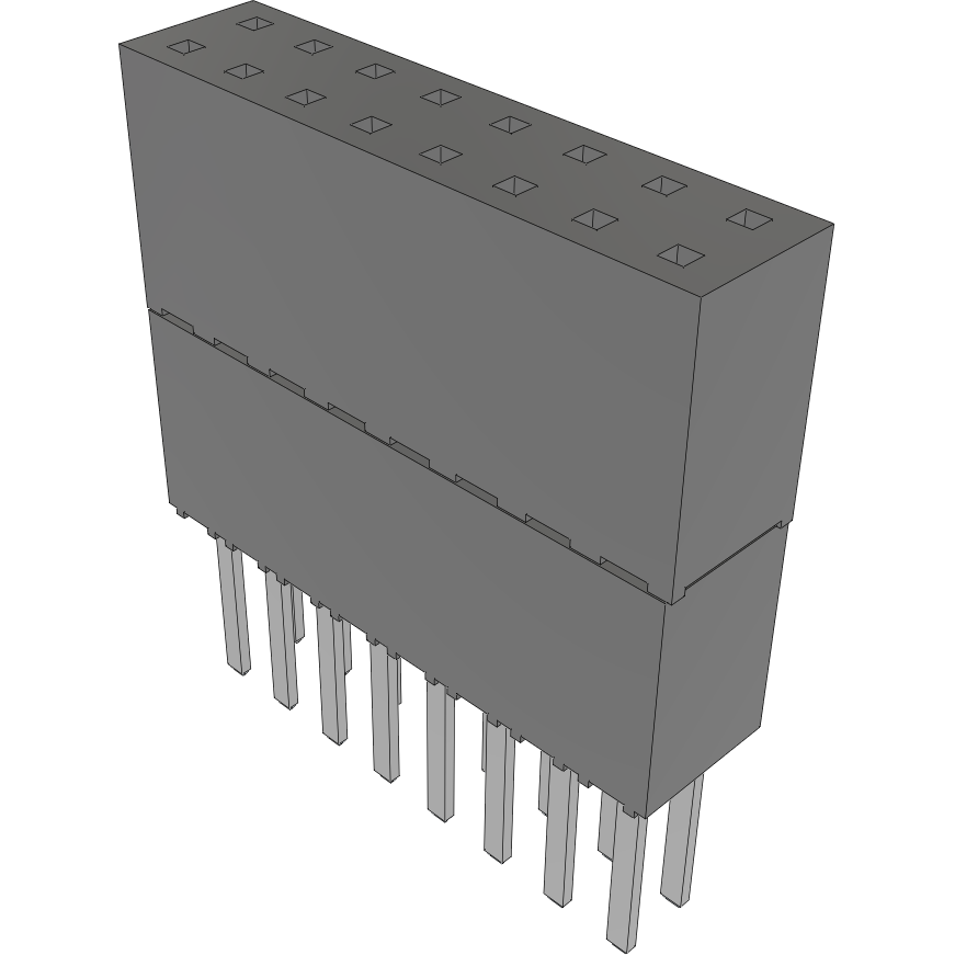 Samtec-ESW-108-34-F-D Piastre connettori e prese PCB Conn Elevated Socket SKT 16 POS 2.54mm Solder ST Top Entry Thru-Hole Tube