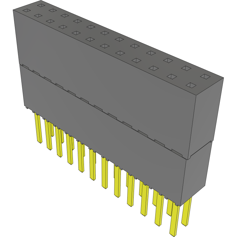 Samtec-ESW-112-34-G-D-LL Connector Headers and PCB Receptacles Conn Elevated Socket SKT 24 POS 2.54mm Solder ST Top Entry Thru-Hole Tube