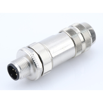 Micro-Change (M12) Field Attachable Connector 5 Poles Straight Male Shielded Screw Termination Cable Diameter 6.00-8.00mm
