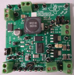 Texas Instruments-TPS65301EVM Placas y kits de desarrollo de administración de potencia TPS65301 PMIC Solution 1.176V to 1.224V/3.234V to 3.366V/4.9V to 5.1V/5.3V to 5.6V Output Evaluation Board