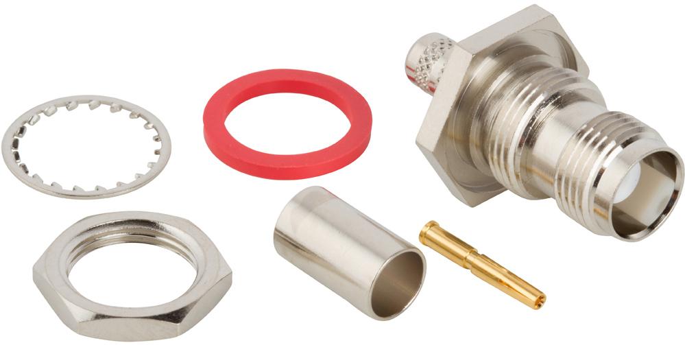 Amphenol RF-122415 射频连接器 Conn TNC 0Hz to 11GHz 50Ohm Crimp ST Panel Mount RCP Gold