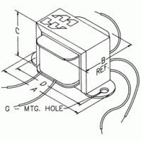 Hammond Manufacturing-612H Impulswandler Pulse Transformer 1:1:1 0.45Ohm Prim. DCR 0.42Ohm/0.49Ohm Sec. DCR 6 Terminal Wire Lead Chassis Mount