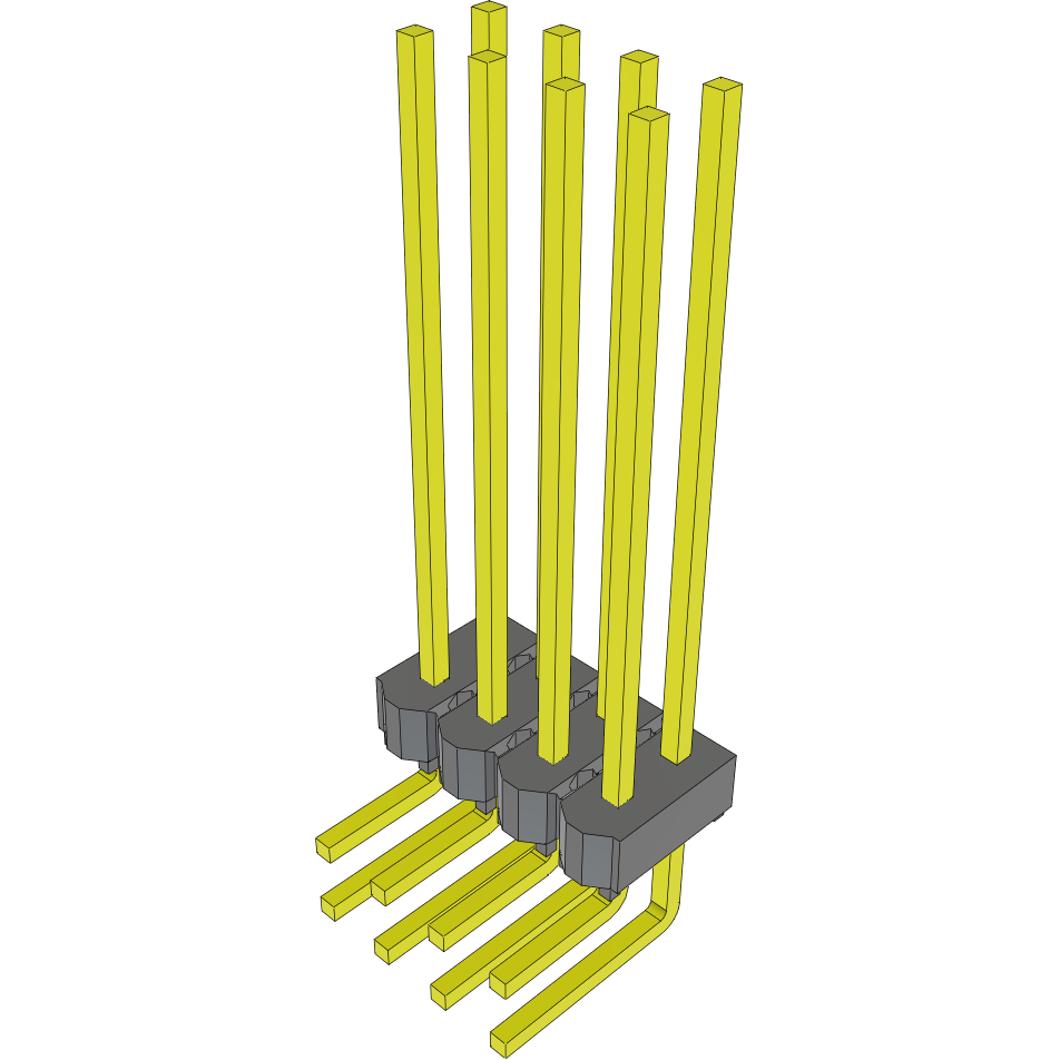 Samtec-MTSW-104-28-T-D-800-RA Steckverbinderleisten und Leiterplattenbuchsen Conn Unshrouded Header HDR 8 POS 2.54mm Solder RA Side Entry Thru-Hole Bulk