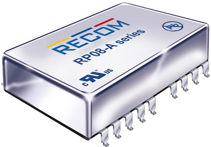 RECOM Power-RP08-243.3SA Convertisseur CC en CC et module de régulateur de commutation Module DC-DC 24VIN 1-OUT 3.3V 0.533A 8W 9-Pin DIP Tube