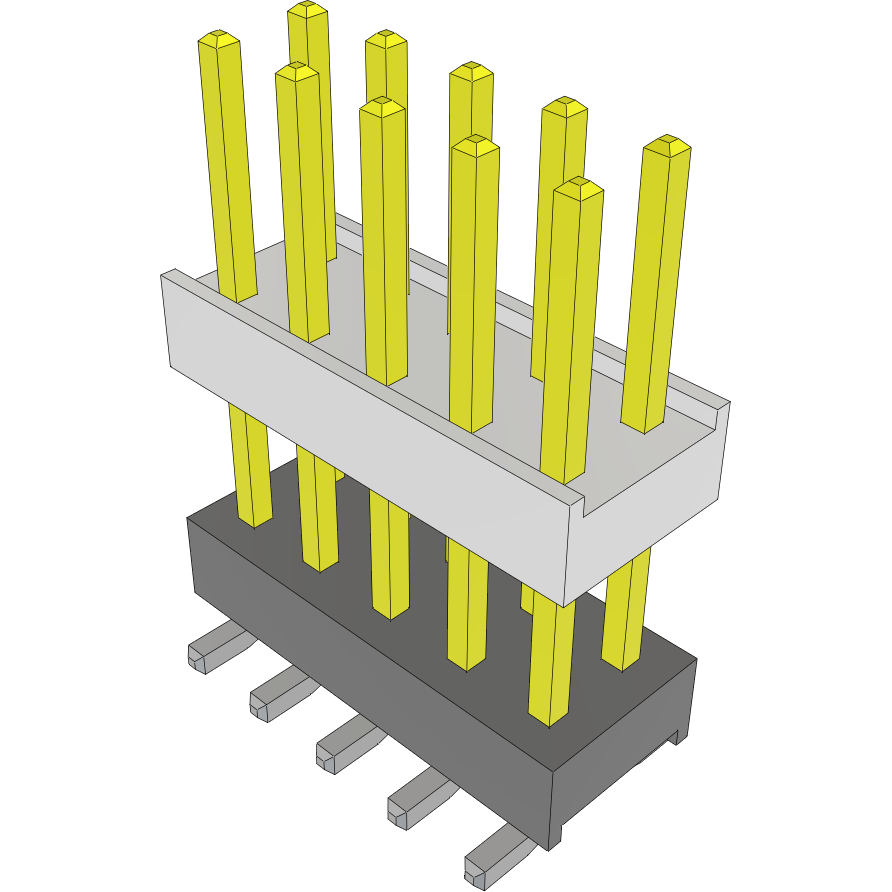 Samtec-HW-05-09-L-D-433-SM-A Steckverbinderleisten und Leiterplattenbuchsen Conn Board Stacker HDR 10 POS 2.54mm Solder ST Top Entry SMD Tube