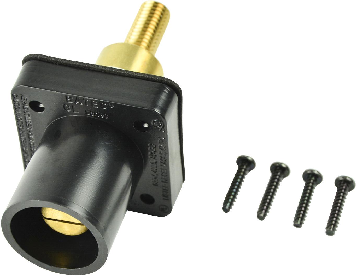 Marinco-CL40MRSBML-A Potenza del connettore CL Series Panel Mount Inlet (400A / 600V) Threaded Stud Male - Black (A) Extended Shoulder