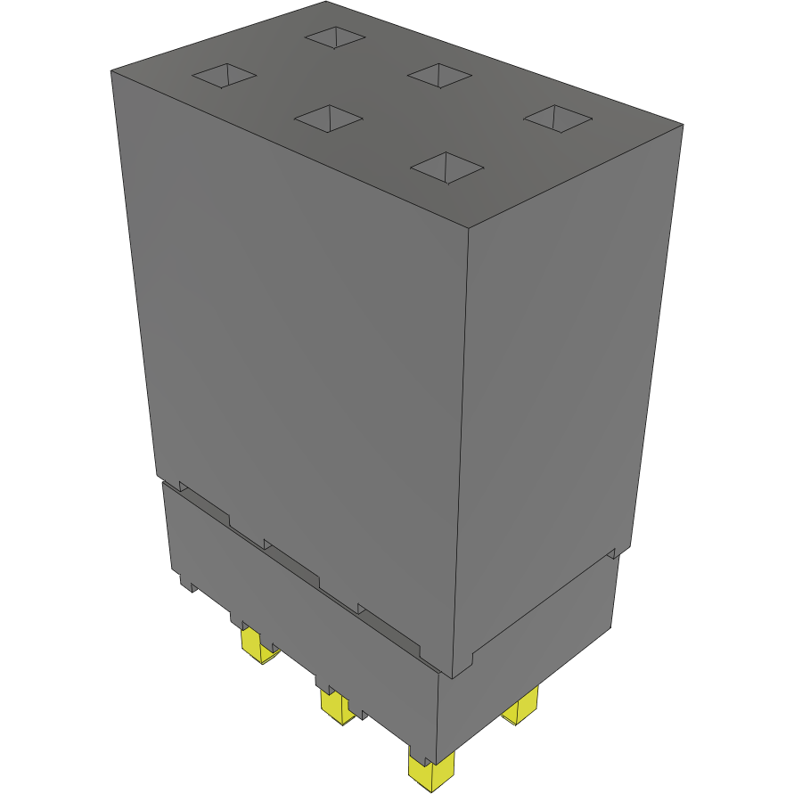 Samtec-ESQ-103-12-G-D Steckverbinderleisten und Leiterplattenbuchsen Conn Elevated Socket SKT 6 POS 2.54mm Solder ST Top Entry Thru-Hole Bulk