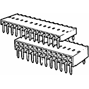 Amphenol Communications Solutions-89883-410LF Connector Headers and PCB Receptacles Dubox® 2.54mm, Board to Board Connector, PCB Mounted Receptacle, Right Angle, Through Hole, Top Entry, Double row , 20 Positions, 2.54mm (0.100in) Pitch
