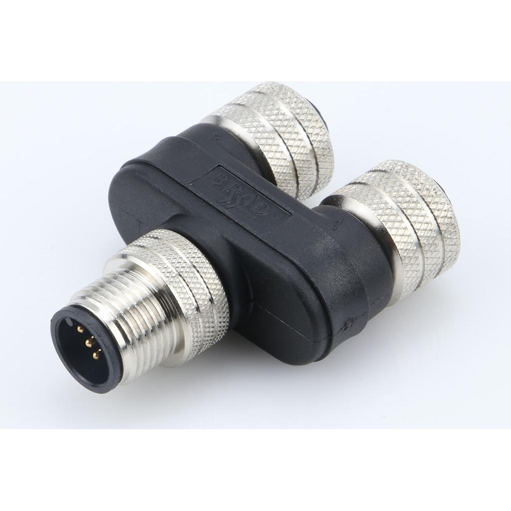 Molex-1200680294 Steckverbinder, rund Conn M12 Circular Adapter PIN/(2)SKT 12 POS T Style 3 Port Micro-Change®