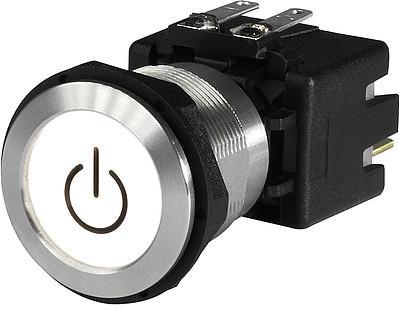 SCHURTER-1241.7221.1120000 Druckknopfschalter Switch Push Button N.O./N.C. DPST Round Button 12A 250VAC 125VDC Latching Panel Mount Quick Connect Box