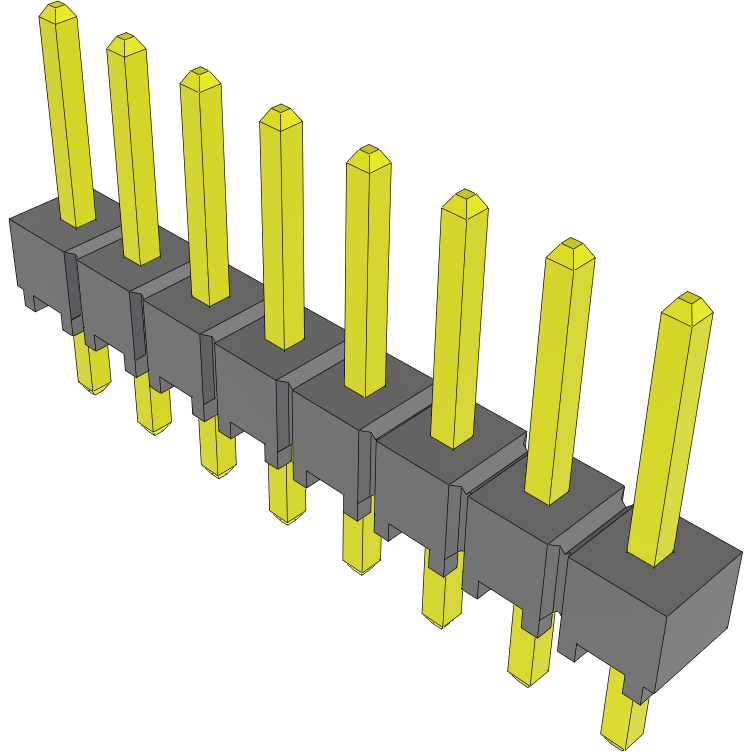 Samtec-HTSW-108-23-G-S Cabezales del conector y receptáculos PCB Conn Unshrouded Header HDR 8 POS 2.54mm Solder ST Top Entry Thru-Hole