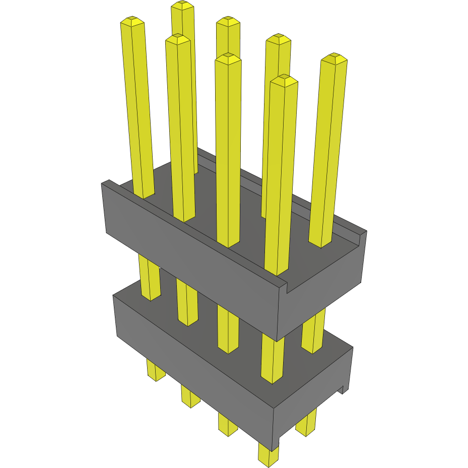 Samtec-DW-04-09-L-D-338 Steckverbinderleisten und Leiterplattenbuchsen Conn Board Stacker HDR 8 POS 2.54mm Solder ST Top Entry Thru-Hole Bulk