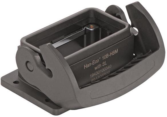 HARTING-19430100340 Schrumpfbalgenadapter Panel Mount Housing 180° 10/B Shell Size Glass Fibre Reinforced Polyamide Self Lock