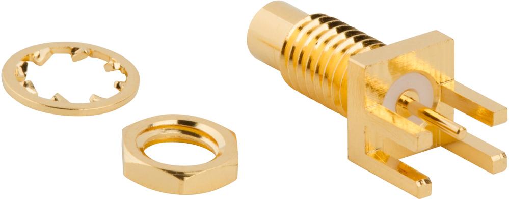Amphenol RF-152147 RF-Steckverbinder Conn SMC 0Hz to 10GHz 50Ohm Solder ST Edge Mount RCP Gold