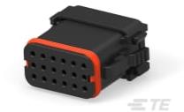 TE Connectivity-DT16-18SD-K004 分立接线罩连接器 Conn Housing RCP 18 POS 4.67mm Crimp ST Cable Mount Black