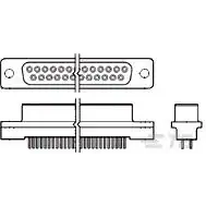 TE Connectivity-5745079-4 Steckverbinder, D-Sub Conn D-Sub SKT 37 POS 1.38mm Solder ST Thru-Hole 37 Terminal 1 Port Tube
