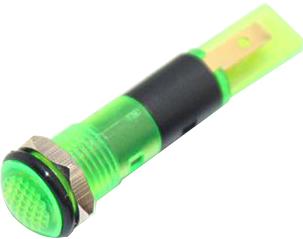 Mallory Sonalert Products-FL1P-8NJ-1-G12V Panel Mount Indicators LED Panel Mount Indicator Uni-Color Green 10000mcd 2-Pin Bulk