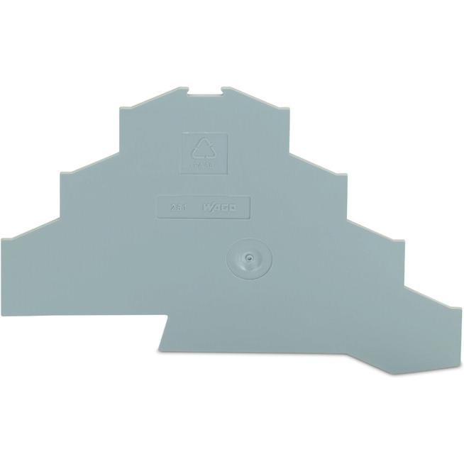 WAGO-281-365 Steckverbinderzubehör Connector Accessories End and Intermediate Plate Straight Polyamide 6/6 Gray Box