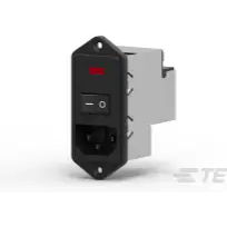TE Connectivity-PM0S0DH6B Module d&rsquo;admission d&rsquo;alimentation Power Entry Module Filtered M 3 POS (115VAC/230)VACVAC 6A/Contact Fuse/Switch/Voltage Selector ST 1 Port