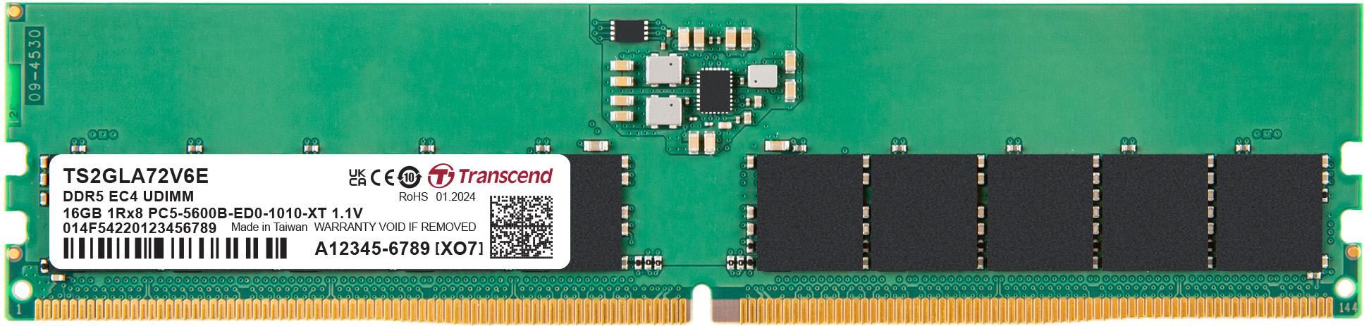 Transcend Information-TS2GLA72V6E Memory Modules DRAM Module DDR5 SDRAM 16Gbyte 288 Long DIMM Bulk