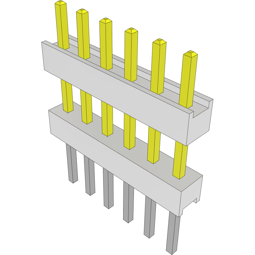 Samtec-HW-06-09-S-S-360-235 Cabezales del conector y receptáculos PCB Conn Board Stacker HDR 6 POS 2.54mm Solder ST Top Entry Thru-Hole Bulk