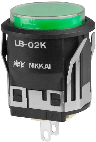 NKK Switches-LB02KW01-5F24-JF Switch Indicators Switch Indicators 24VDC 13mA LED Round Quick Connect/Solder Lug Panel Mount with Snap-In