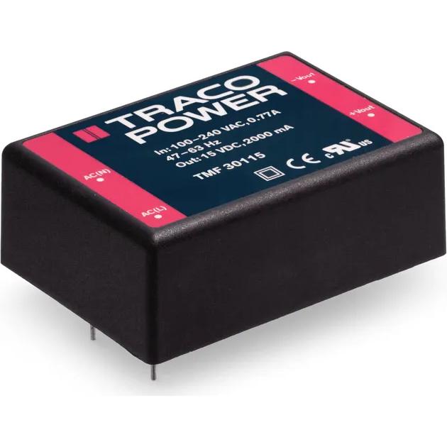 TRACO Electronic AG-TMF 30112 交流至直流电源供应器 AC/DC Power Supply Single-OUT 12V 2.5A 30W 4-Pin