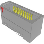Conn Micro High Speed Socket Strip SKT 22 POS 0.8mm Solder ST Top Entry SMD Edge Rate® T/R