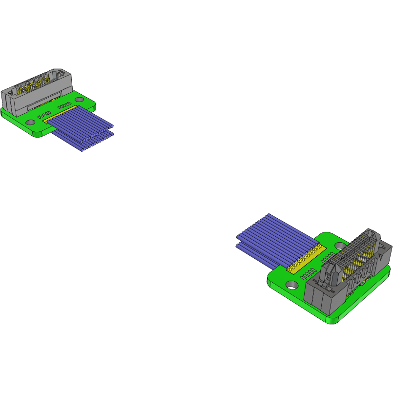 Samtec-ERCD-013-06.00-STL-TTR-1-N Kabelbaugruppen Koaxial Cable Assembly Coaxial 0.15m 34AWG Board to Board to Board to Board F-M EDGE RATE® Bag