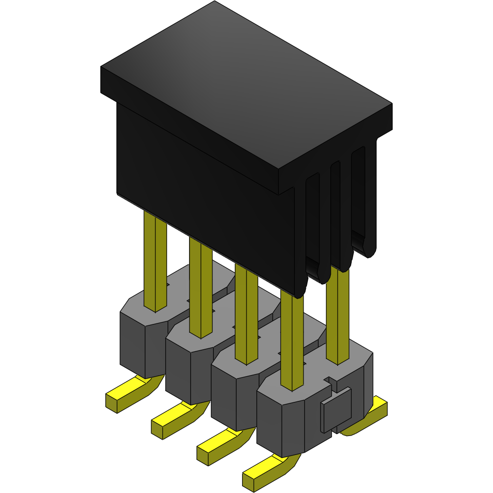 Samtec-TSM-104-03-LM-DV-P-TR Steckverbinderleisten und Leiterplattenbuchsen Conn Unshrouded Header HDR 8 POS 2.54mm Solder ST Top Entry SMD T/R