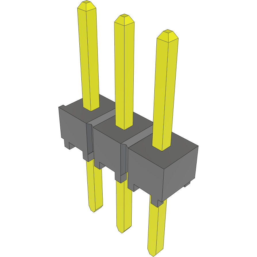 Samtec-TSW-103-08-SM-S Cabezales del conector y receptáculos PCB Conn Unshrouded Header HDR 3 POS 2.54mm Solder ST Top Entry Thru-Hole Bulk