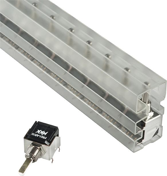 NKK Switches-FR01AR10HB DIP-Schalter Switch DIP N.O./N.C. SP10T 10 Shaft 0.1A 5VDC PC Pins 1000Cycles Thru-Hole Tube