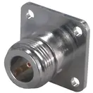 HUBER+SUHNER-23_N-75-0-1/133_NE RF-Steckverbinder Conn Type N 0Hz to 1.5GHz 75Ohm Solder ST Panel Mount PL Gold/Gold Over Nickel Phosphorus Single