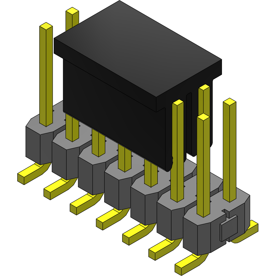 Samtec-TSM-107-02-S-DV-P-TR Piastre connettori e prese PCB Conn Unshrouded Header HDR 14 POS 2.54mm Solder ST Top Entry SMD T/R