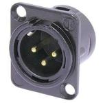 Conn XLR Connector M 3 POS Solder Cup ST Panel Mount 3 Terminal 1 Port